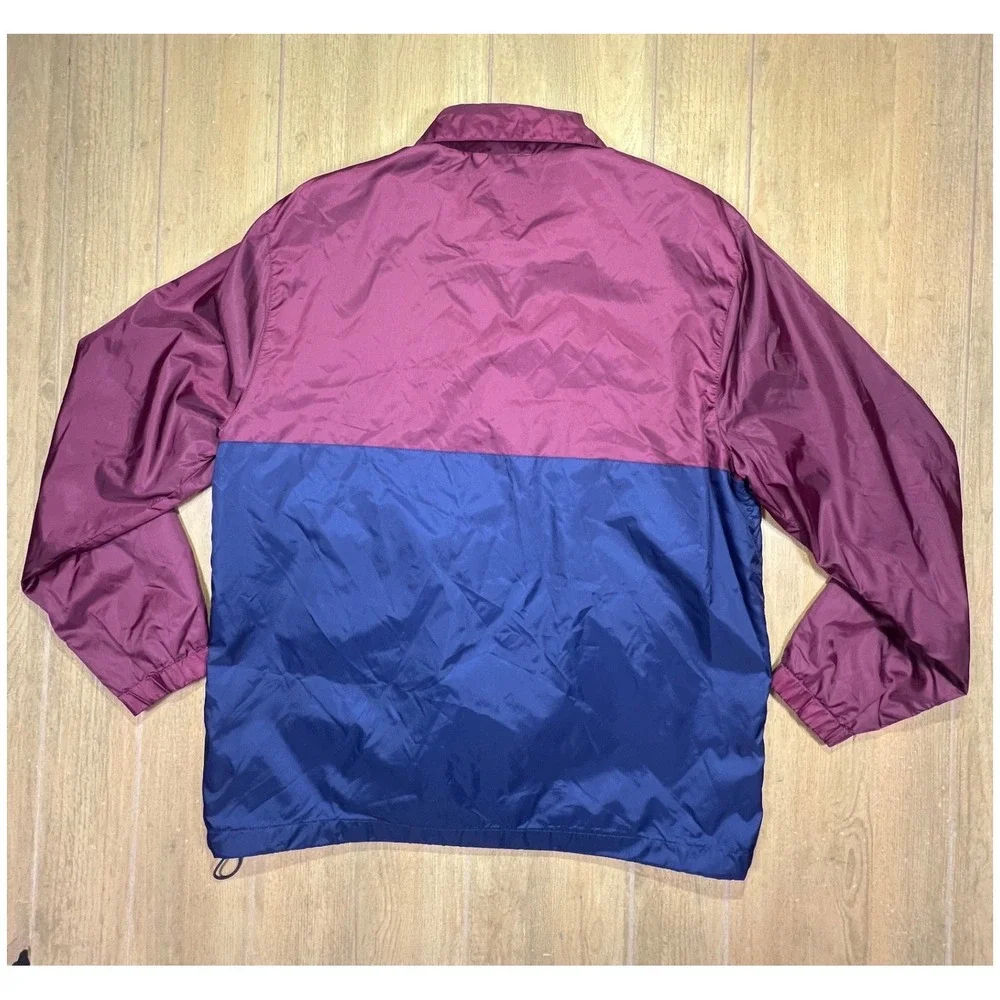 Staple Pigeon Mens Colorblock Windbreaker Jacket‎ Burgundy Navy Blue Large Logo